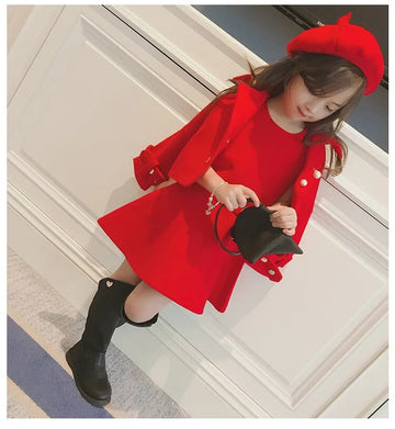 Girls Classy 3Pc Bolo Jacket, Short Trumpet Dress and Hat Ensemble.